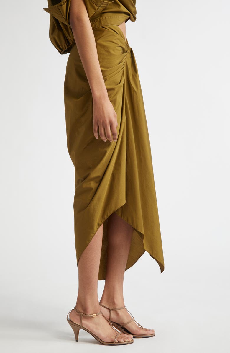 A.L.C. Rhodes Cotton Pleated Waist Asymmetric Skirt, Alternate, color,