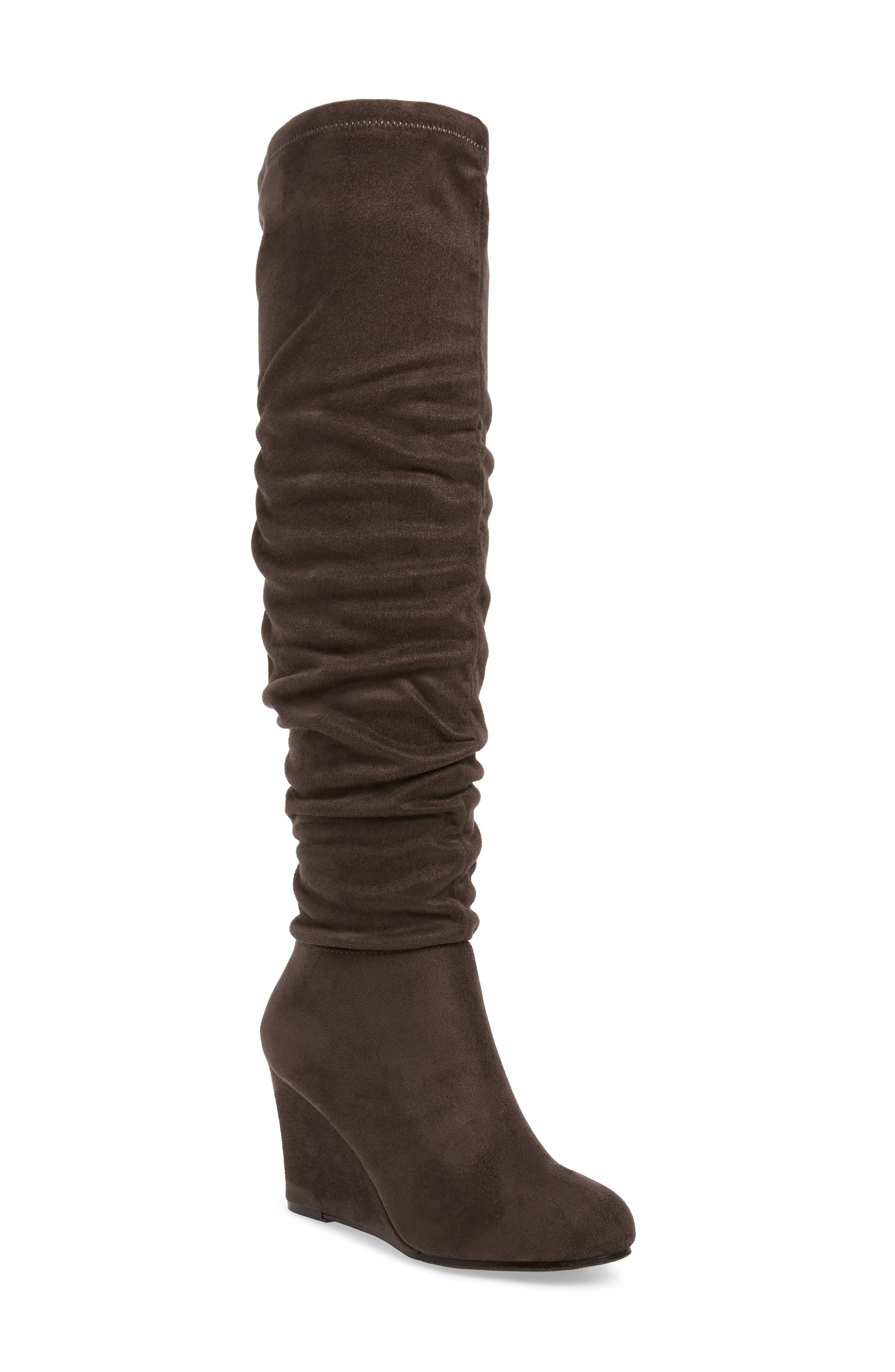 Uma Over the Knee Boot, Main, color, CHARCOAL SUEDE
