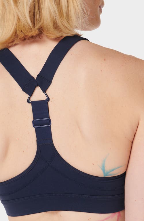 Shop Sweaty Betty Power Medium Impact Sports Bra In Navy Blue