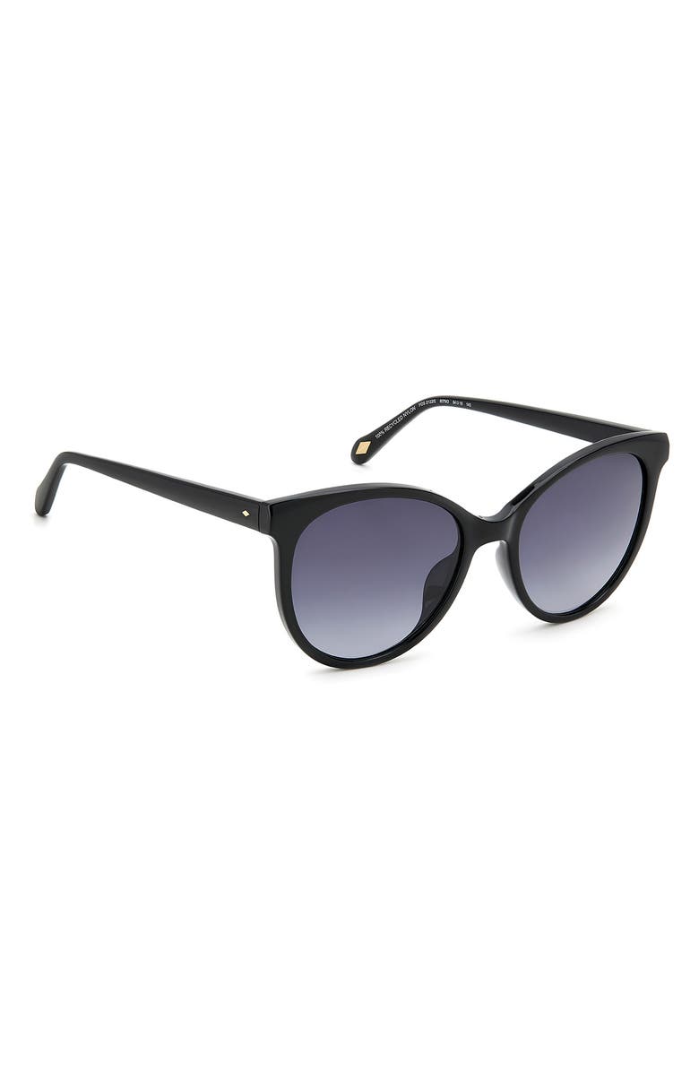Fossil 54mm Gradient Cat Eye Sunglasses, Alternate, color, Black