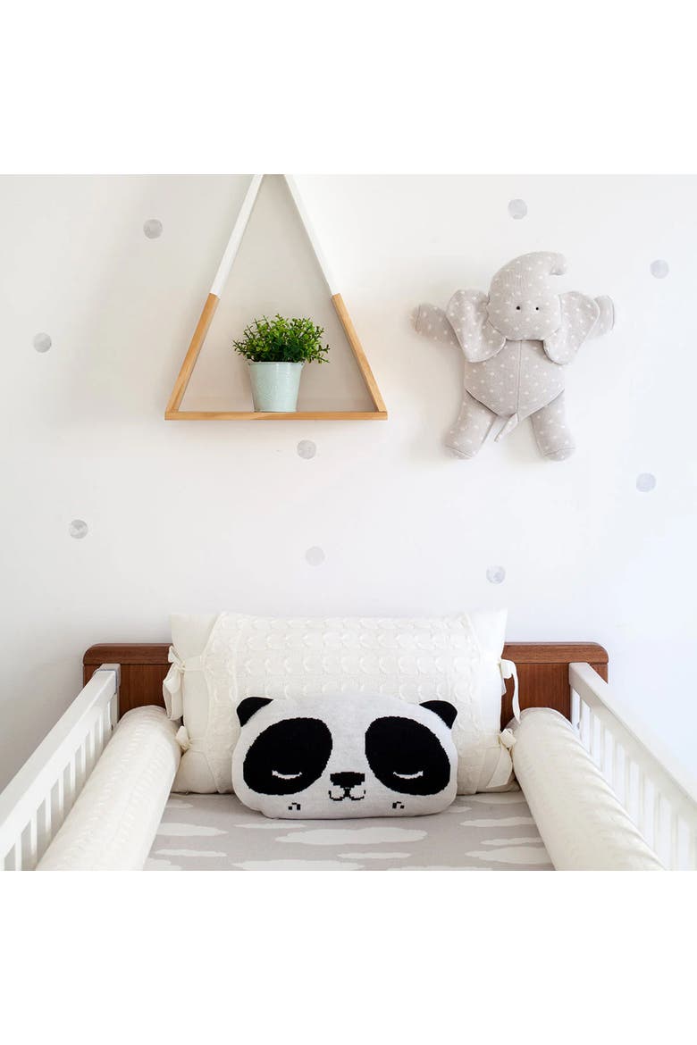 Panda Pillow, Alternate, color, Black & White