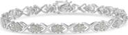 Haus of Brilliance Silver 1-1/2 Cttw Diamond Cluster X Link Tennis Bracelet