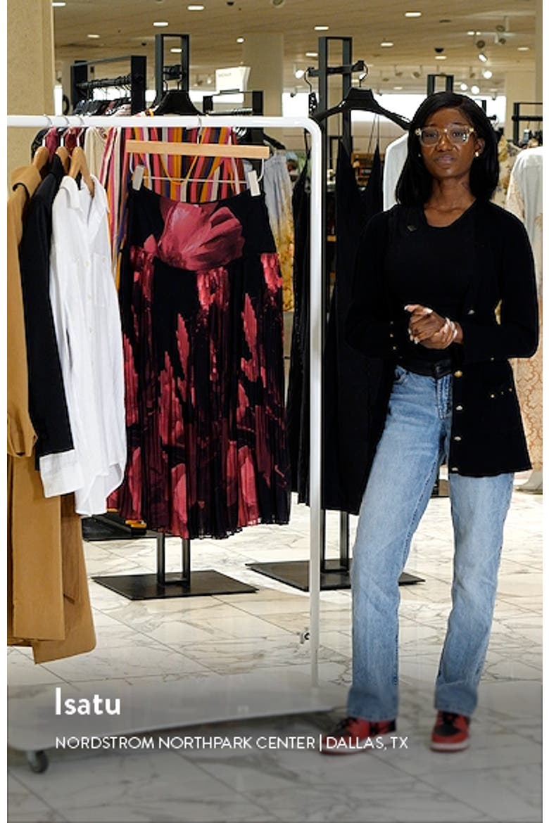 Raychi Floral Pleated Midi Skirt video