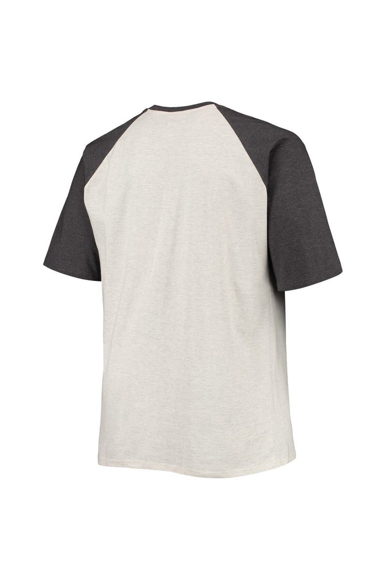 Men's Oatmeal/Heathered Charcoal Buffalo Bills Big & Tall Raglan T-Shirt, Alternate, color, Oatmeal
