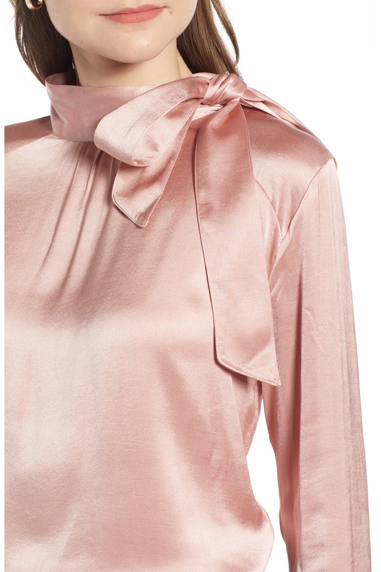 Easy Tie Neck Top (Nordstrom Exclusive), Alternate, color, PINK MISTY