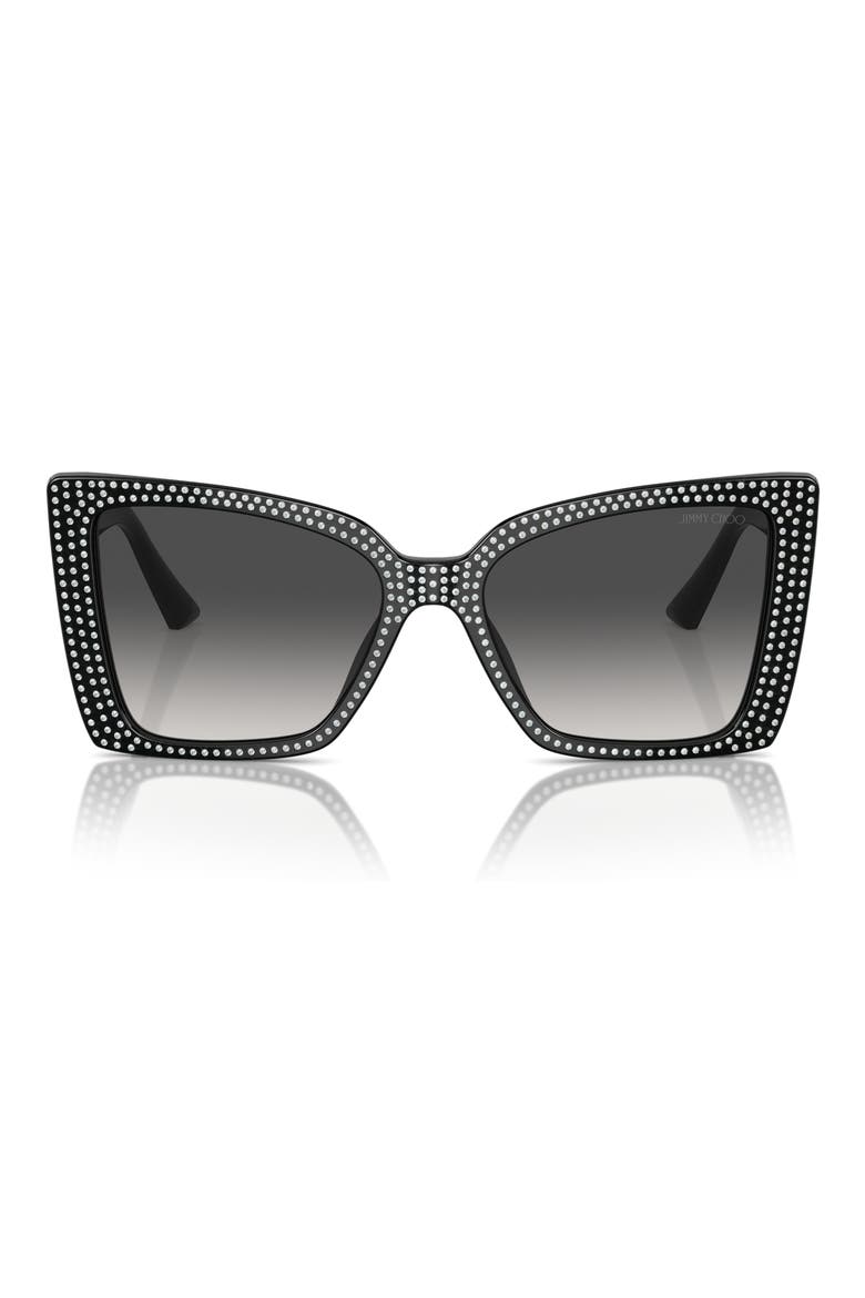 54mm Gradient Butterfly Sunglasses, Main, color, BLACK / GRADIENT GREY