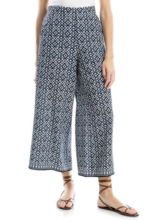 Crop Wide Leg Crepe Pants