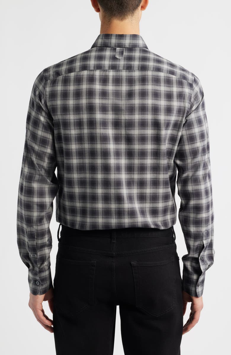 Canali Regular Fit Plaid Dress Shirt, Alternate, color, Black