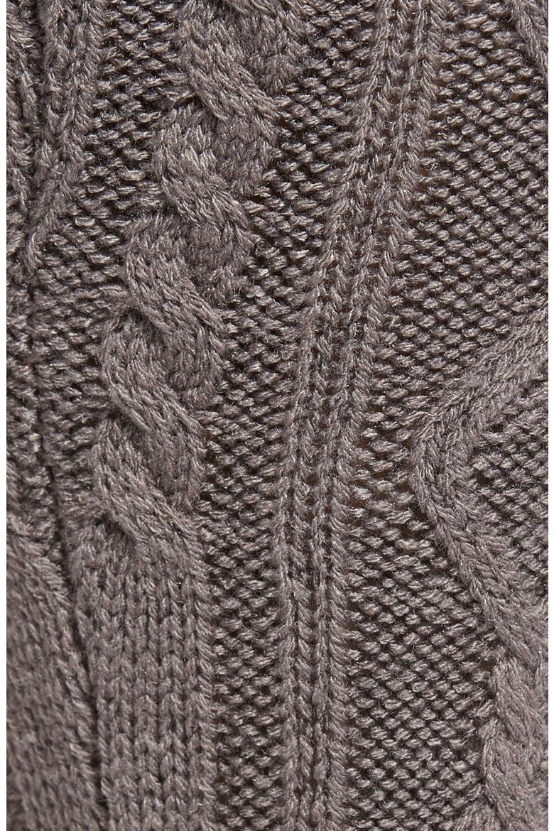 Cable Knit Knee High Socks, Alternate, color, CHARCOAL