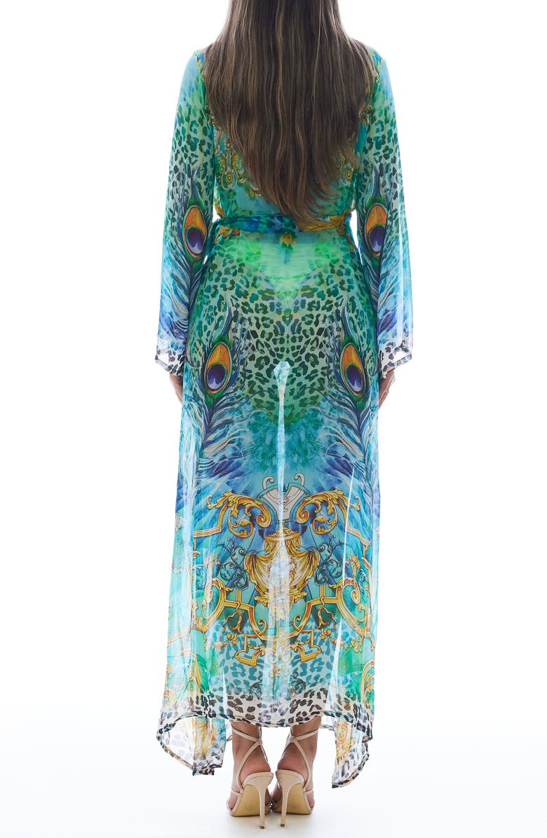 RANEES Leopard Peacock Longline Duster, Alternate, color,
