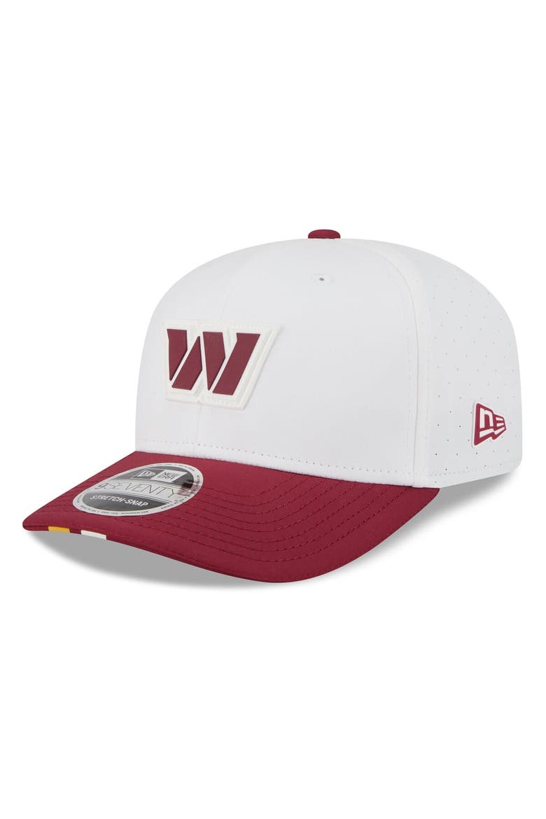 Men's New Era  White/Burgundy Washington Commanders 2025 NFL Training Camp 9SEVENTY Adjustable Hat, Main, color, White