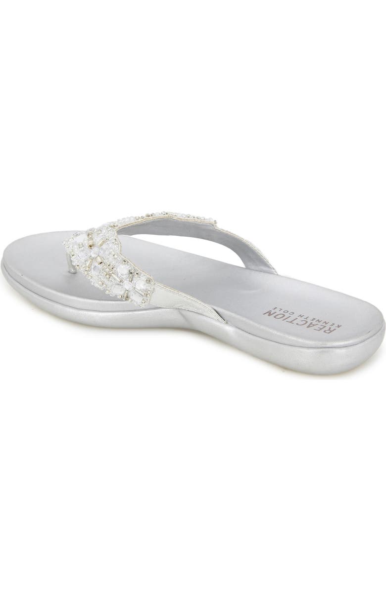 Kenneth Cole Reaction Glam-Athon Embellished Thong Sandal, Alternate, color, Silver