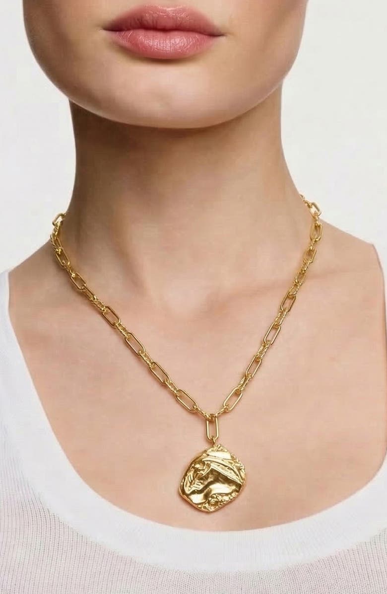 YOJ Mao Maxi Pendant Necklace in Gold, Alternate, color, Gold