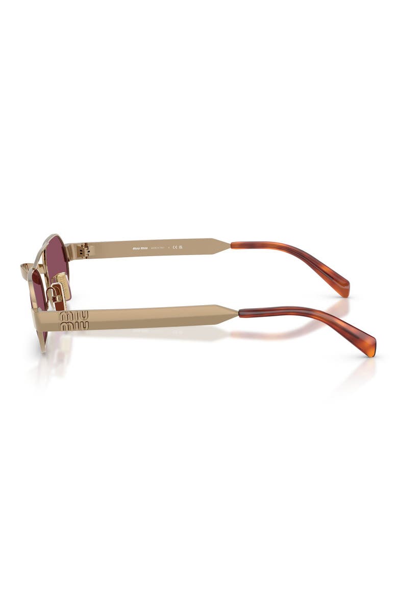 52mm Oval Sunglasses, Alternate, color, BRASS / DARK VIOLET