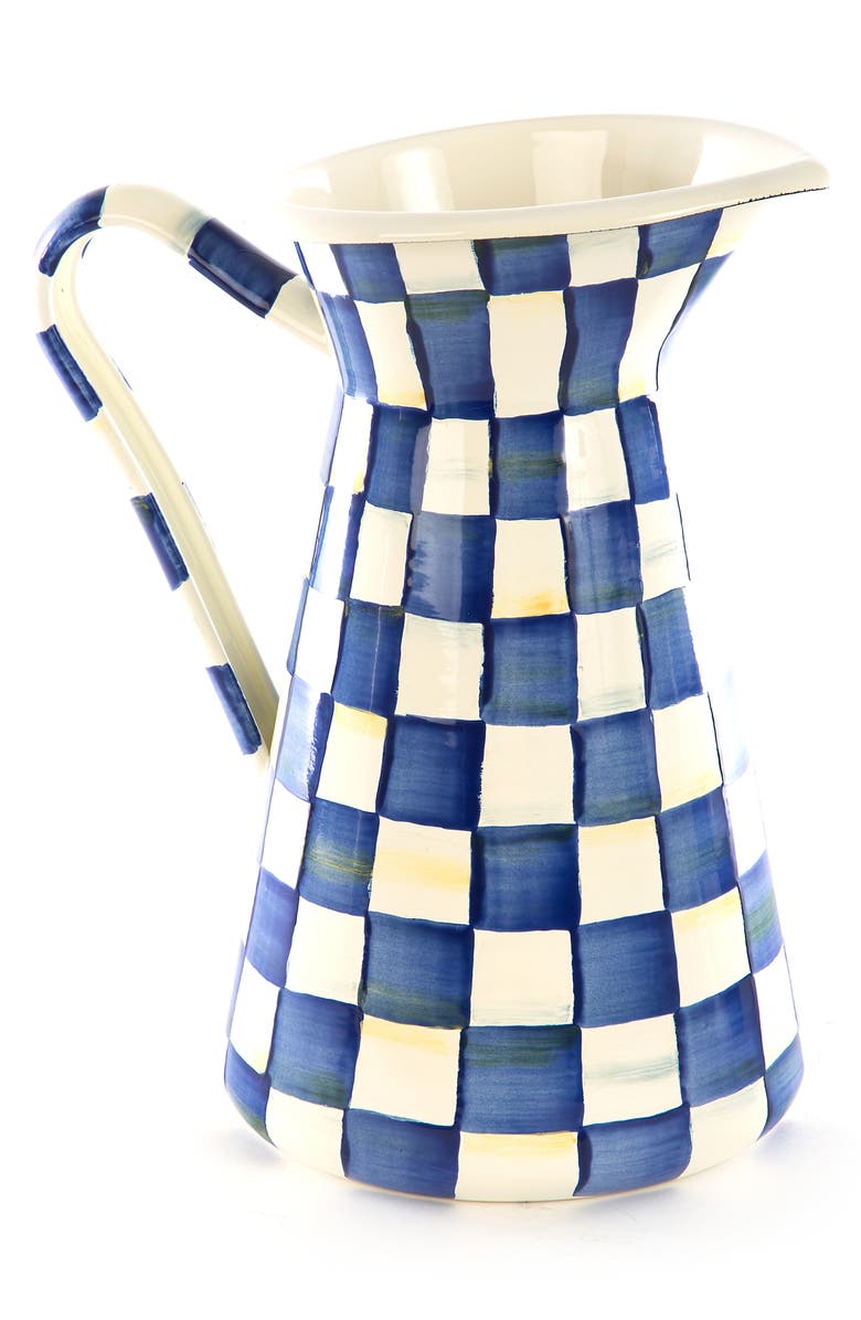 MACKENZIE CHILDS Royal Check Enameled Steel Practical Pitcher, Main, color,