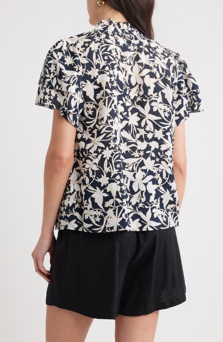 Caslon<sup>®</sup> Ruffle Top, Alternate, color, Navy- White Morgan Floral