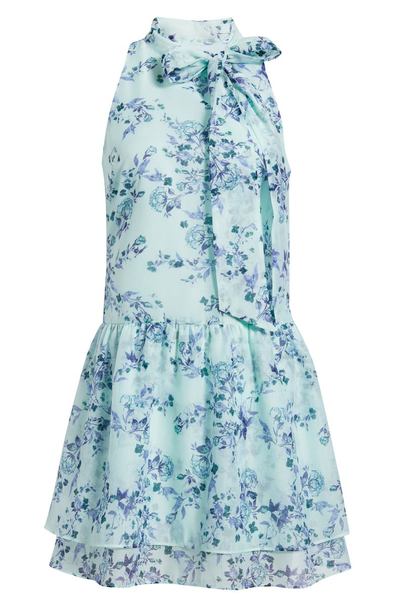 Chelsea28 Tie Neck Tiered Minidress, Alternate, color,