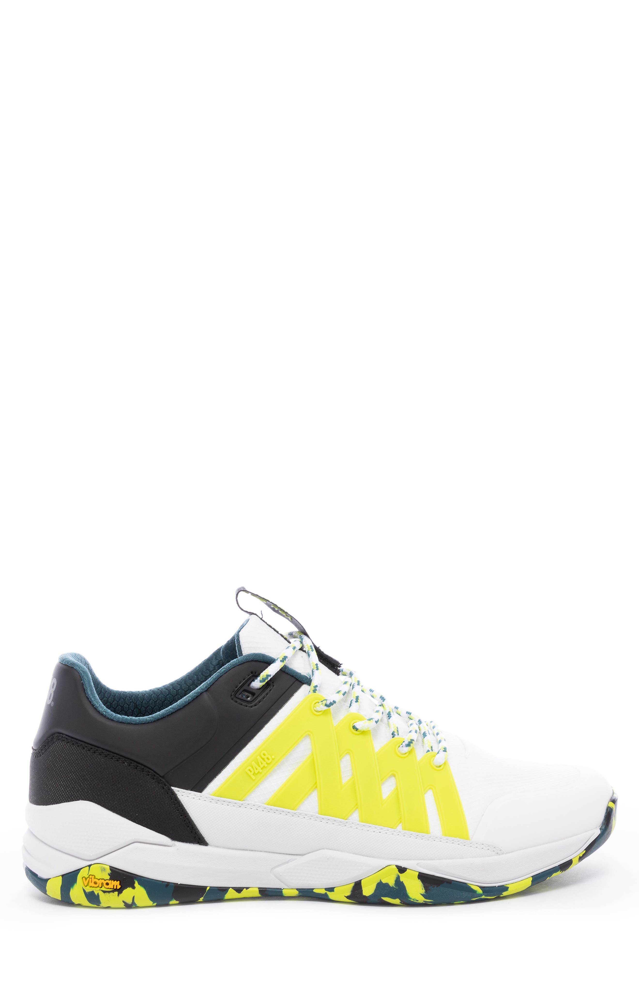 P448 Court Sneaker, Alternate, color, Black-White-Lime