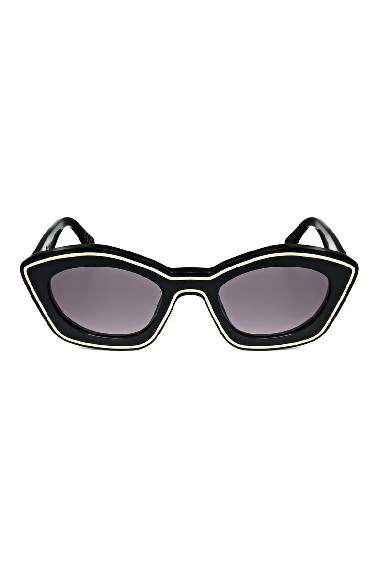 53mm Cat Eye Sunglasses, Main, color, BLACK / GREY