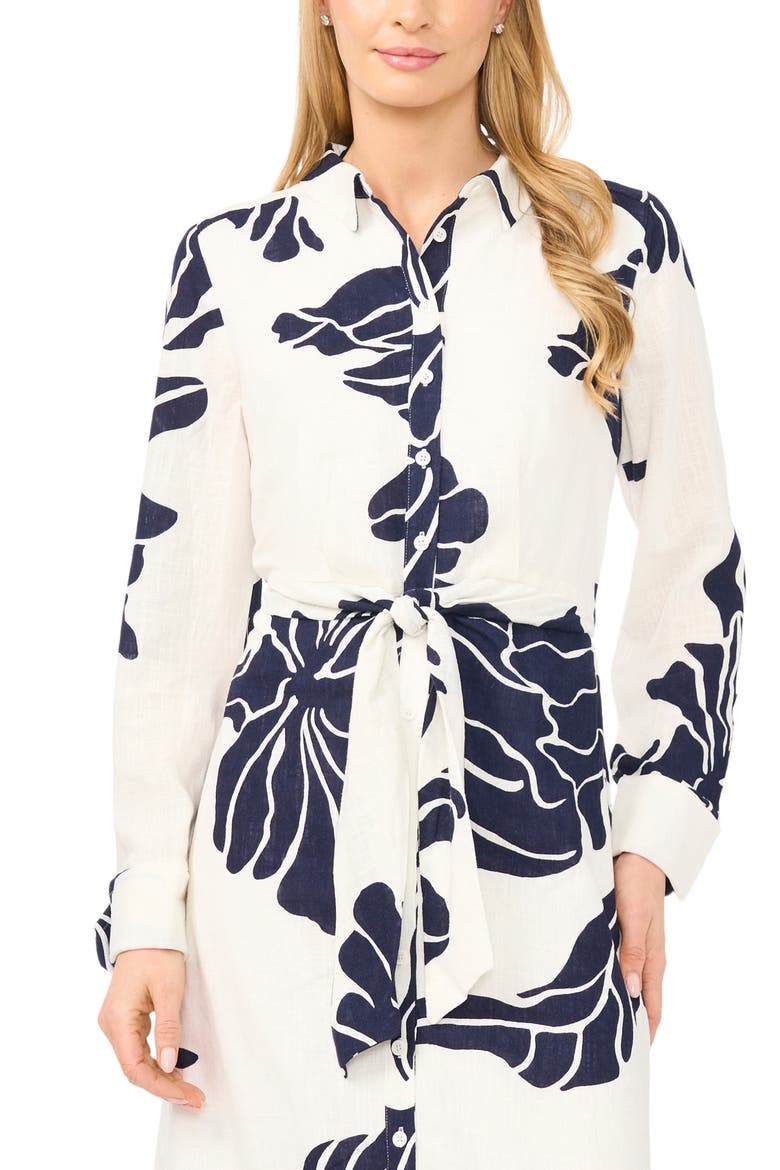 Long Sleeve Tie Waist Maxi Shirtdress, Alternate, color, CLASSIC NAVY