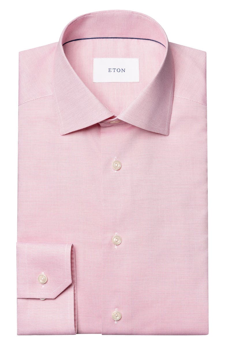Eton Slim Fit Pink Cotton Dress Shirt, Alternate, color,