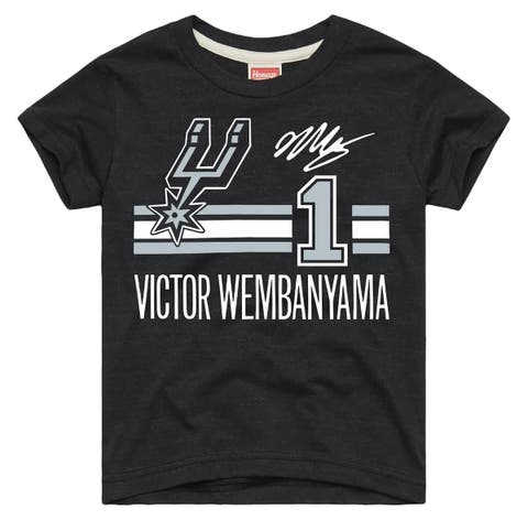 Youth Homage Victor Wembanyama Charcoal San Antonio Spurs Remix Signature Name & Number Tri-Blend T-Shirt