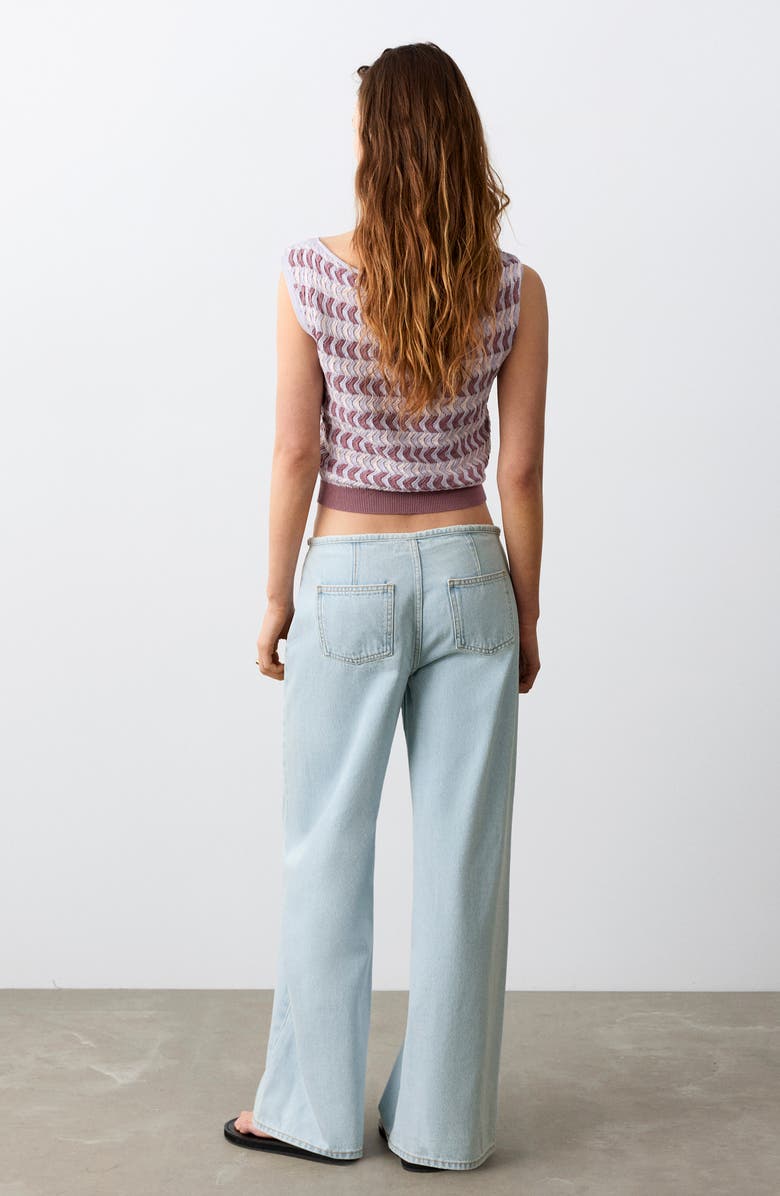 MANGO TEEN Drawstring Wide Leg Jeans, Alternate, color, 