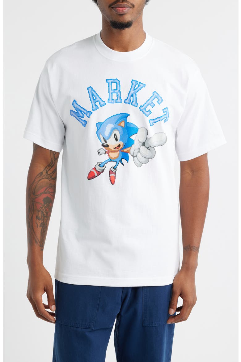 x Sonic No. 1 Cotton Graphic T-Shirt, Main, color, WHITE