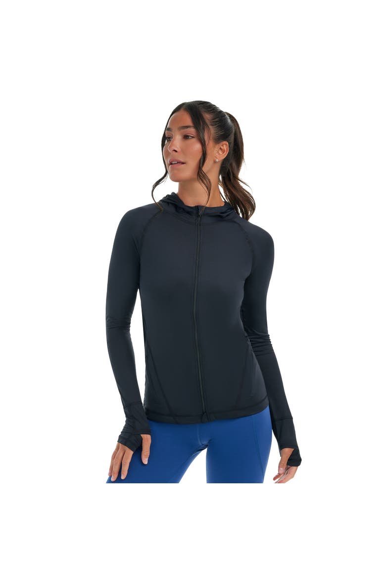 Women's Long Sleeve Full Zip Hoodie Jacket with Sun and UV Protection, Main, color, Black