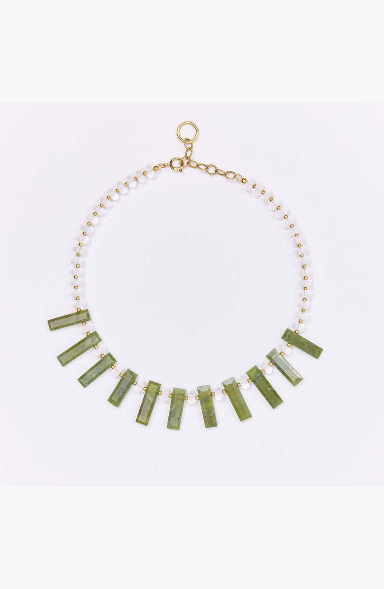 SHOP SPICY DAN Queen Green Quartz Aventurine Gold Plated Necklace, Alternate, color, Green