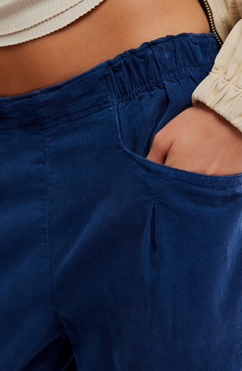 Free People Nice Choice Corduroy Pull-On Pants, Alternate, color, Outerspace