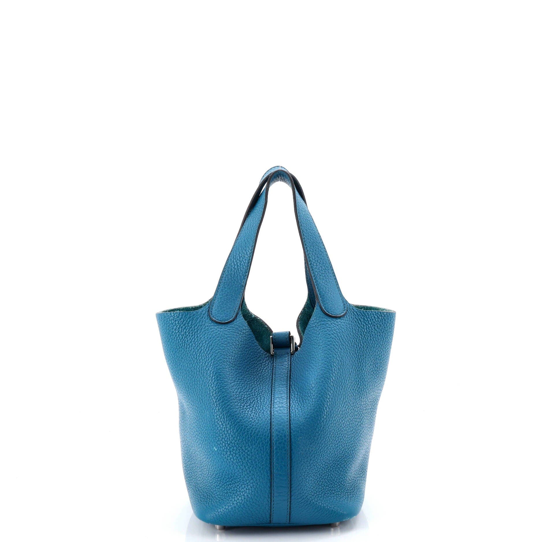 Pre-Owned Hermes Picotin Lock Bag Clemence PM, Alternate, color, Bleu Izmir