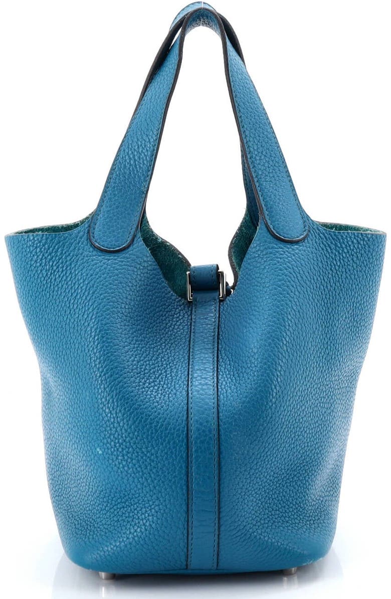 Pre-Owned Hermes Picotin Lock Bag Clemence PM, Alternate, color, Bleu Izmir