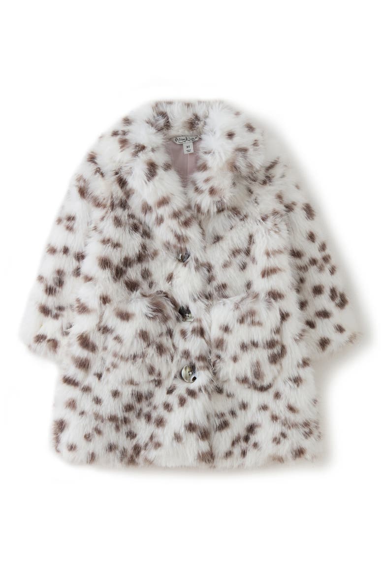 Kids' Sutton Faux Fur Jacket, Main, color, WHITE/ BLACK