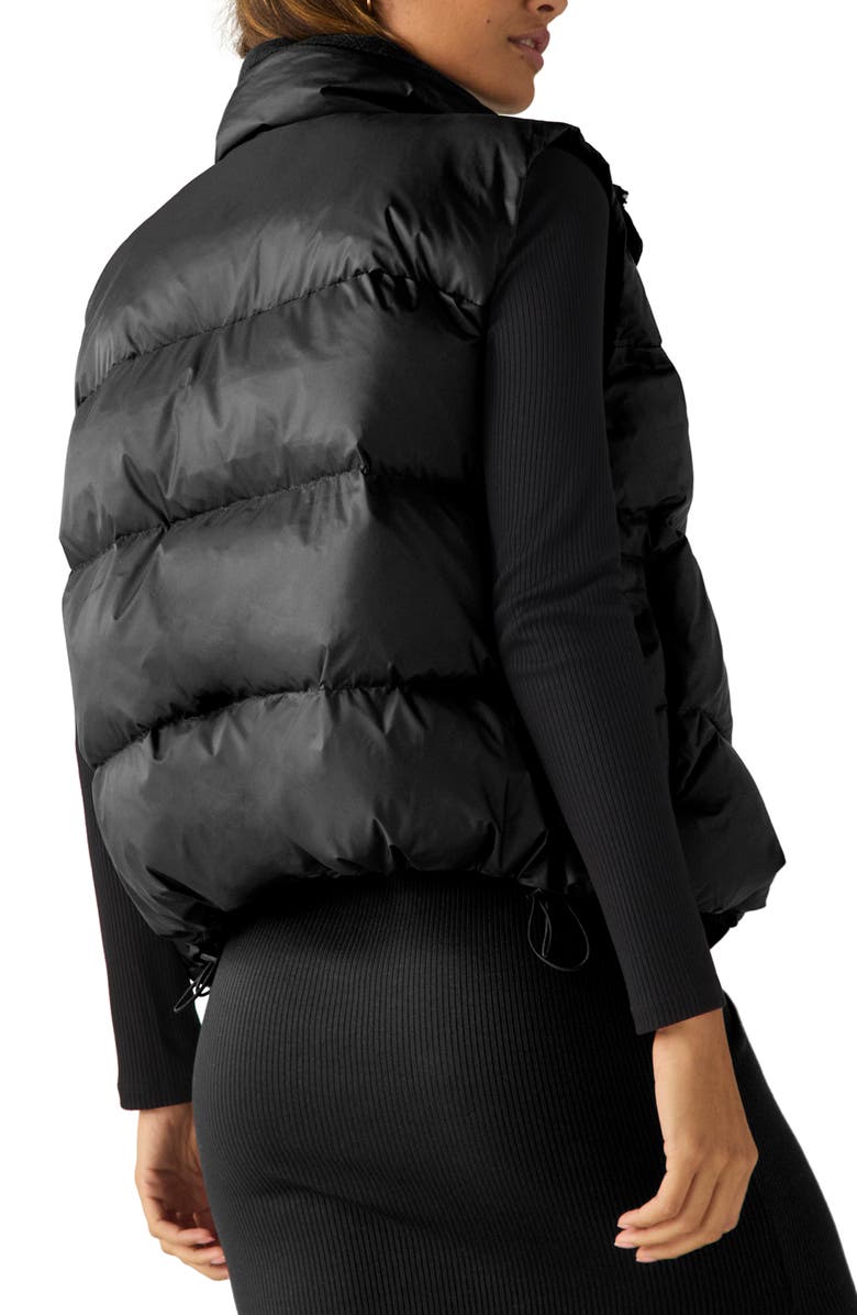 Beyond Yoga Big Cozy Puffer Vest, Alternate, color, Black