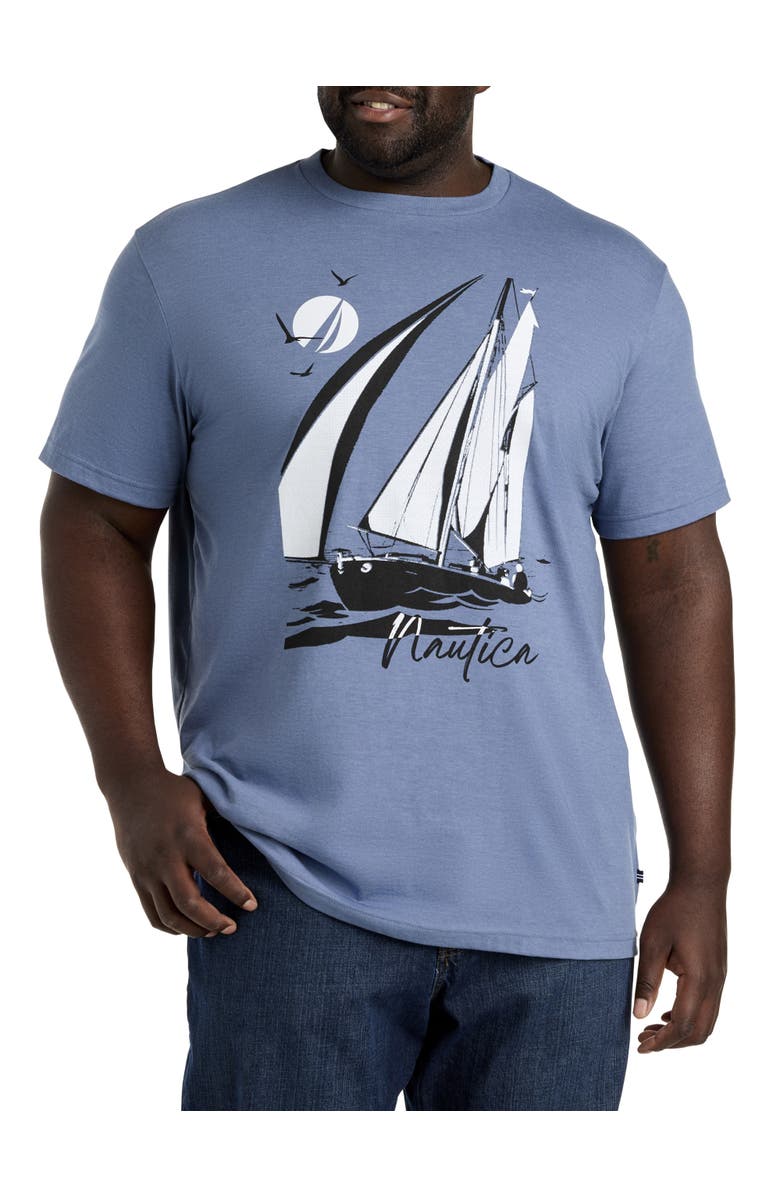 Nautica Sailboat Graphic Tee, Main, color, Deep Anchor Heather