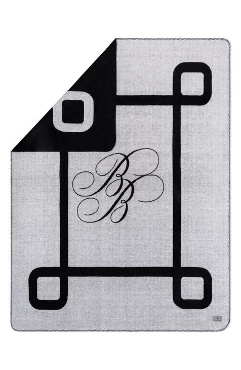 BB Monogram Throw Blanket