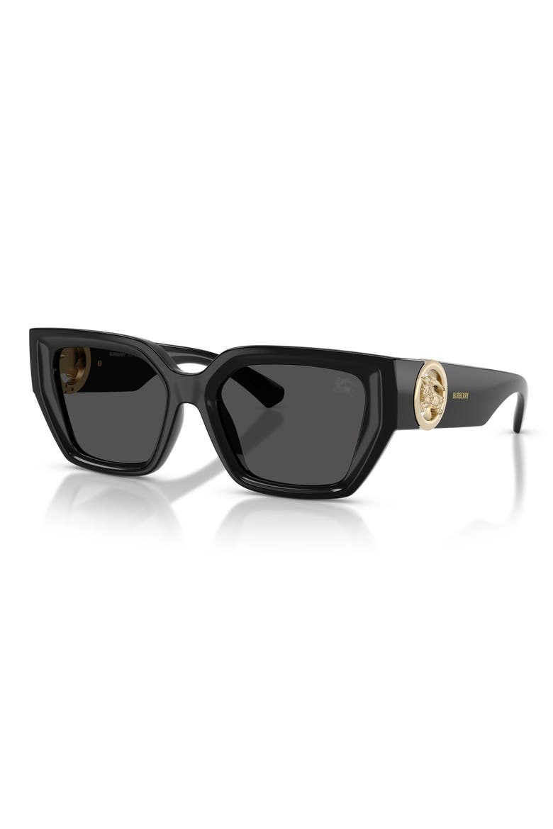 53mm Square Sunglasses, Alternate, color, BLACK / DARK GERY