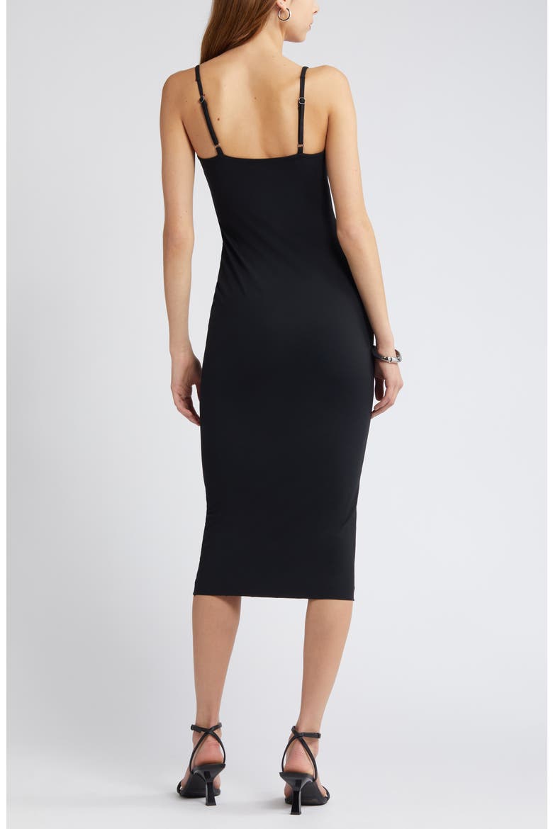 Smooth Edit Strappy Midi Slipdress, Alternate, color, BLACK