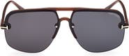 TOM FORD Hugo-02 63mm Oversize Navigator Sunglasses