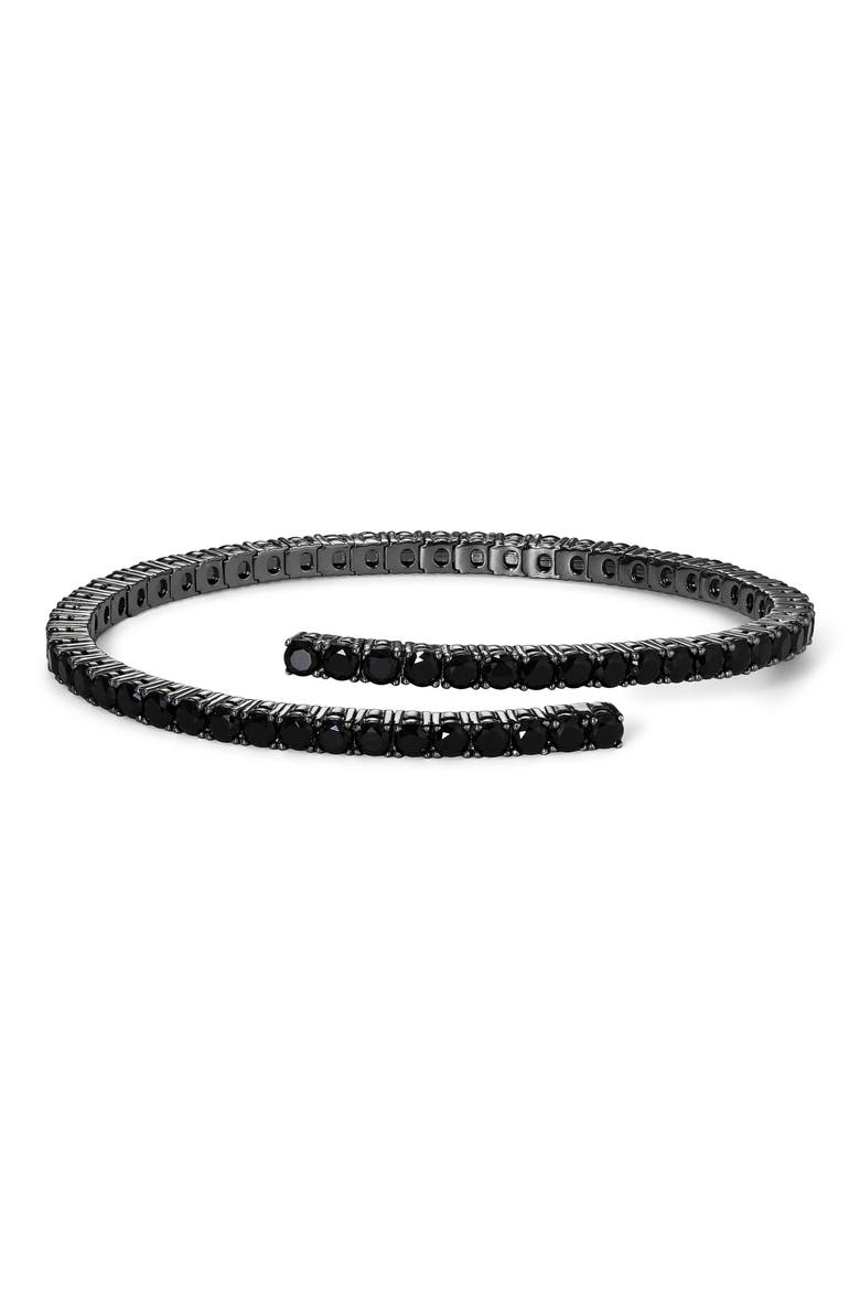 Crystal Bypass Bangle, Main, color, BLACK