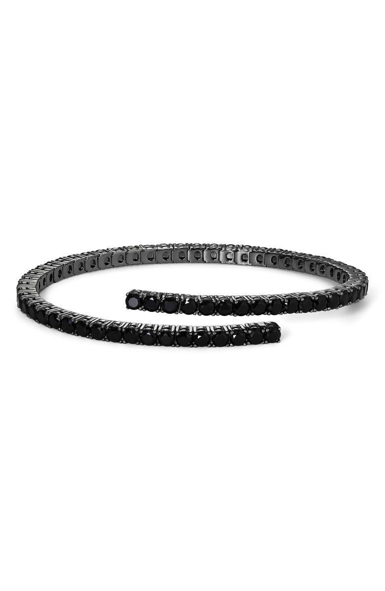 Nadri Crystal Bypass Bangle, Main, color, Black