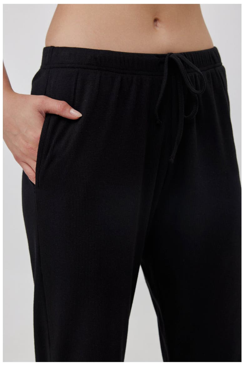 Sandy Days Loungewear Jogger Bottoms, Alternate, color, Black