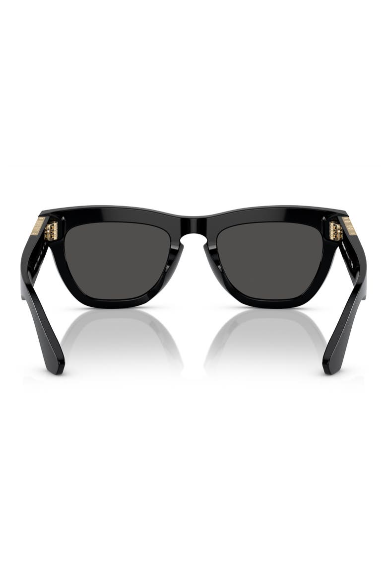 52mm Square Sunglasses, Alternate, color, BLACK