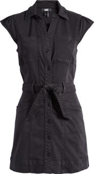 PAIGE Jaxsyn Cap Sleeve Tie Belt Shirtdress