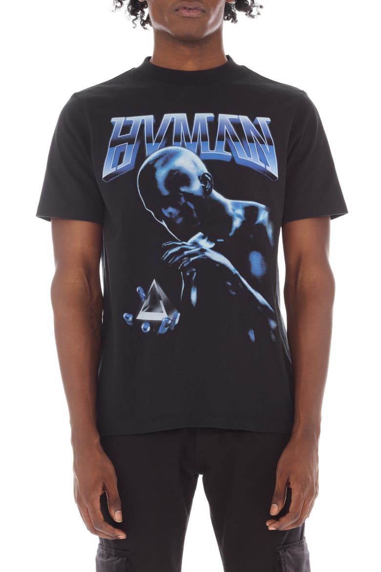 Novelty Graphic Print Cotton T-Shirt, Main, color, BLACK