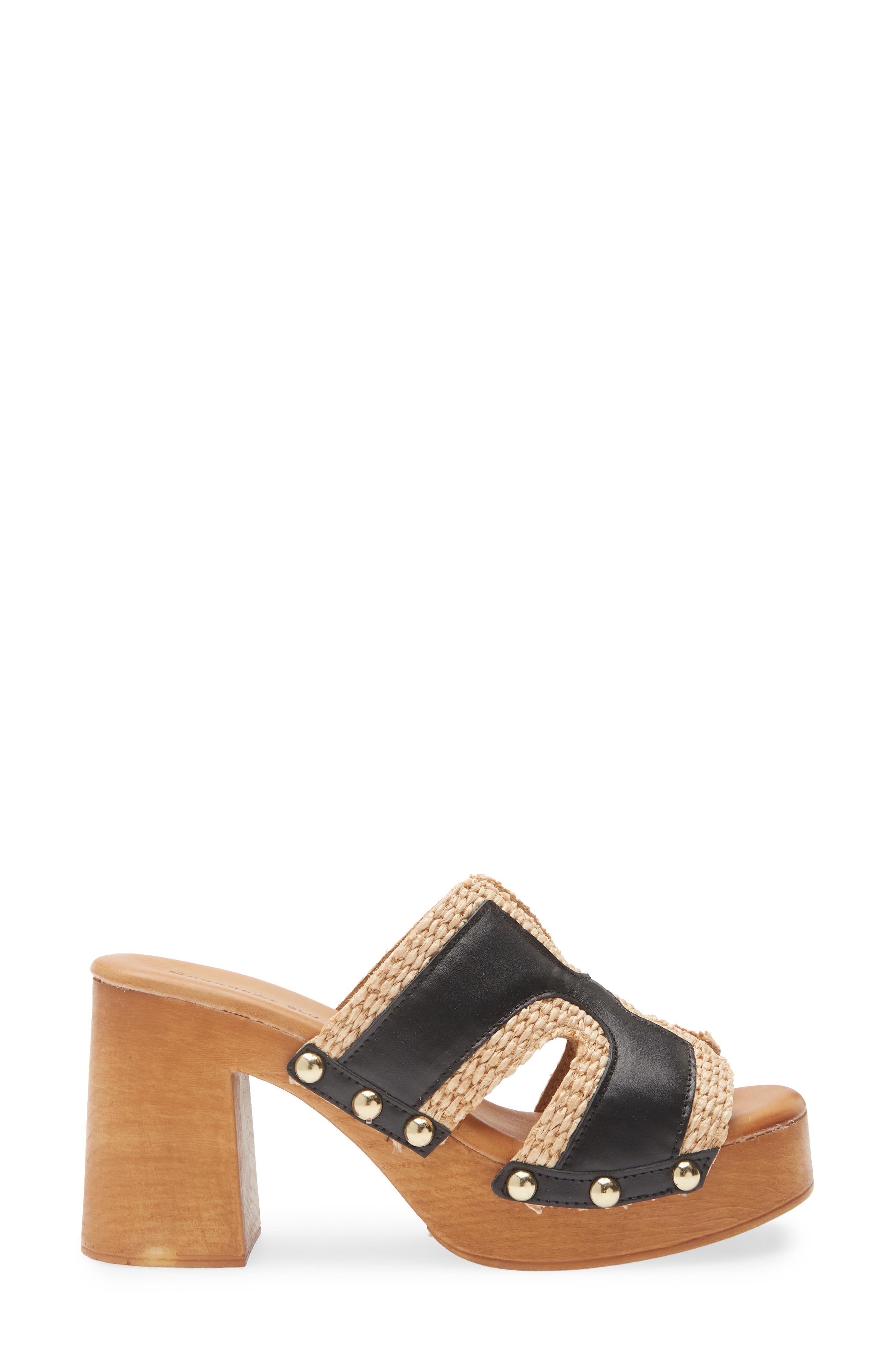 Chocolat Blu Mae Platform Sandal, Alternate, color, Black Leather-Raffia