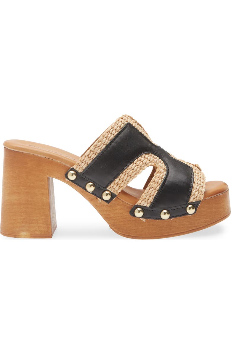 Chocolat Blu Mae Platform Sandal, Alternate, color, Black Leather-Raffia