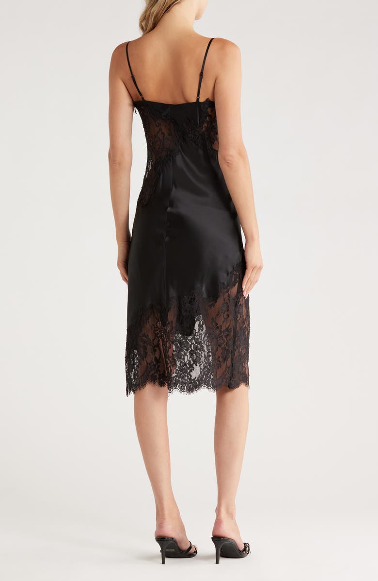 Diya Lace Trim Silk Slipdress