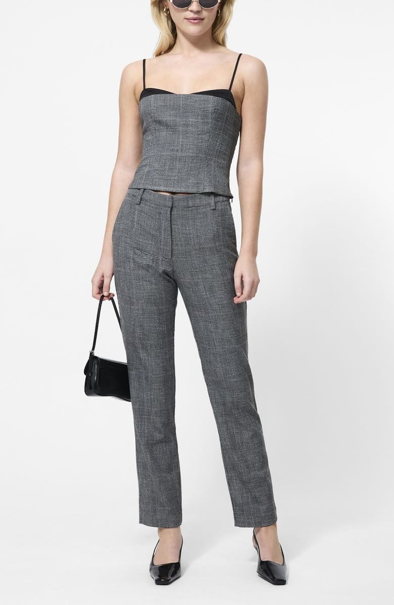 French Connection Owen Plaid Suiting Corset Top, Alternate, color, Charcoal-Black